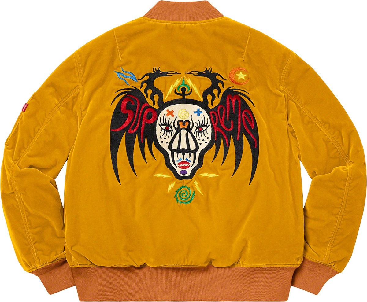 Clayton Patterson/Supreme Skulls Embroidered Velvet MA-1 view 15